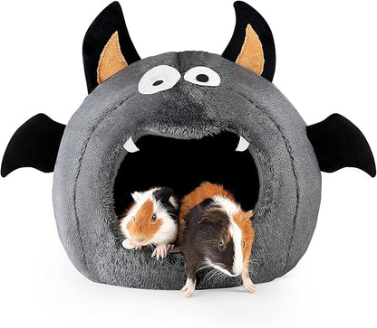 Guinea Pig Hideout - Guinea Pig Bed, Halloween Style Small Pet Hides, Ideal Bed for Small Pets, Bat Shape, Dark Gray