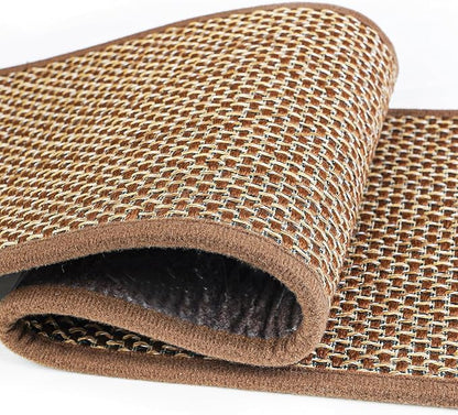 Natural Linen Stair Treads for Wooden Steps Indoor,8" X 30" (4 in Pack) Carpet Stair Treads for Wood Stairs, Machine Washable Stair Runners for Kids Elders and Pets,Brown