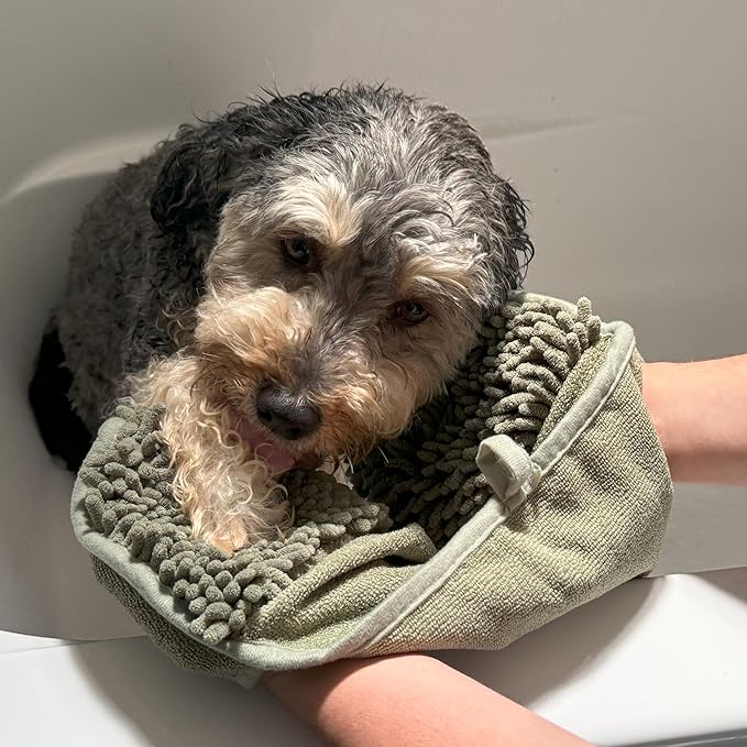 SPOT Clean Paws - Chenille Microfiber Dog Towel - 30X16 Inches/Attractive, Durable, Super Absorbent, Washable. by Ethical Pets, Assorted (50069) (Pack of 2)