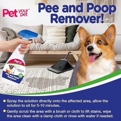 Dog Pee and Poop Remover – All-in-One Pet Stain and Odor Remover with Plant-Derived Ingredients – Stain and Odor Removers for Upholstery, Carpets & Hard Floors