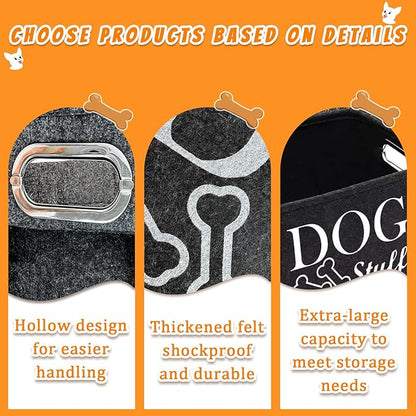 Dog Toy Basket - Dog Toy Box for Small Dogs - Pet Dog Toy Storage Box - Personalized Dog Toy Basket for Puppies and Pets - Living Room Dog Toy Storage Box