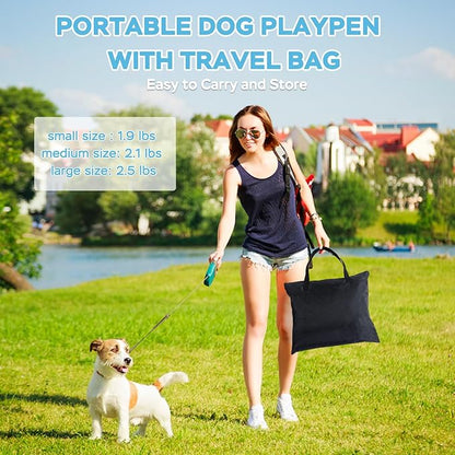 Portable Pet Playpen Cat Cages Indoor， 35.4" L x 27.6" W x 23.6" H Collapsible Dog Crates Made of 600D Oxford Material Tent Kennel Playpen for Dogs Cat and Rabbit Travel Dog Playpen Indoor (L, Blue)