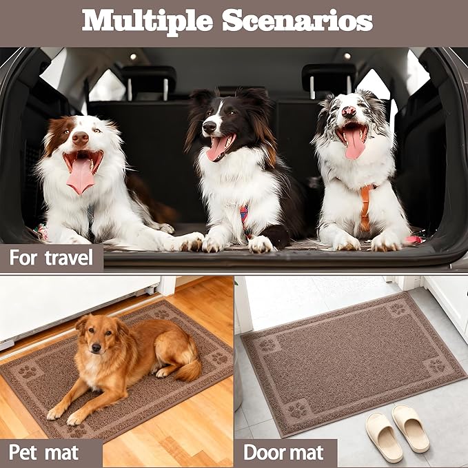 Darkyazi Pet Feeding Mat Large for Dogs and Cats,24"×16" Flexible and Easy to Clean Feeding Mat,Best for Non Slip Waterproof Feeding Mat. (Coffee)