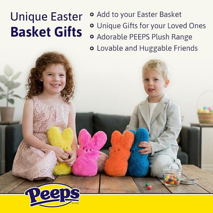 Animal Adventure | 9" All Over Print Hearts Shaggy Bunny Peeps Plush | Easter Basket Stuffed Animals for Kids | Marshmallow Candy | Huggable Soft Plushie Stuffers Toy | Collectable Gifts | Aged 3+