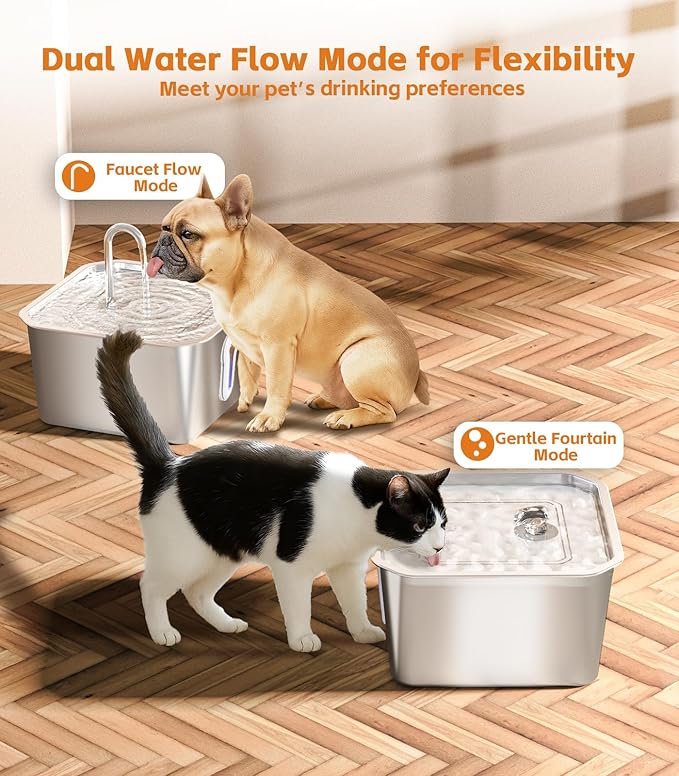 4L Large Cat Water Fountain for Multiple Cats Pet Water Fountain for Drinking Watering Supplies Pets Dog Small Animal Automatic Cat Water Dispenser for Cats Quiet Indoor
