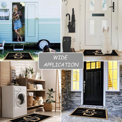 Custom Doormat with Family Name - Personalized Entryway Door Mat Front Door Mat for Outdoor Decor Entrance Mat Housewarming Gift with Anti-Slip Backing