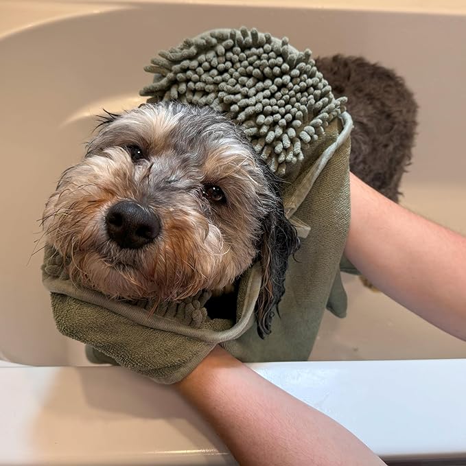 SPOT Clean Paws - Chenille Microfiber Dog Towel - 30X16 Inches/Attractive, Durable, Super Absorbent, Washable. by Ethical Pets, Assorted (50069) (Pack of 2)