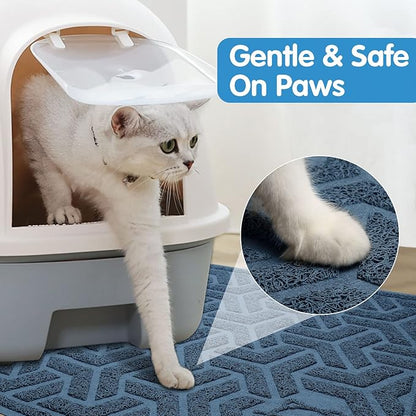 UPSKY Cat Litter Mat, Litter Trapping Mat Soft on Kitty Paws, Large Litter Box Mat 35" x 24" Scatter Control for Indoor Cats Waterproof and Extra Large Pretty Litters Carpet
