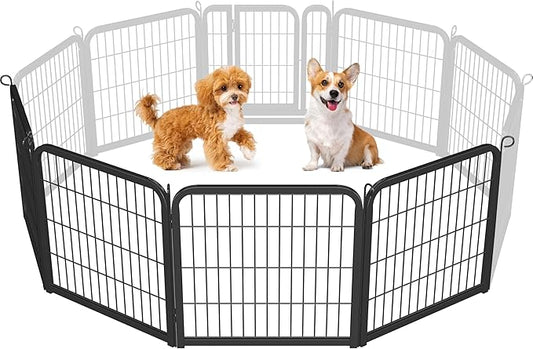 Yaheetech Dog Playpen, 24 inch 4 Panels Dog Pen for Indoor Heavy Duty Puppy Exercise Pen Metal Pet Fence for RV Camping/Yard/Garden