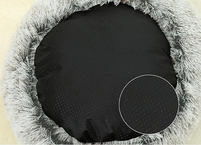 Dog Cave Bed for Small Dogs Cats Pets, Anti Anxiety Calming Plush Dog Beds, Fluffy Covered Hooded Cozy Burrow Puppy Beds, Anti-Slip Bottom Washable Pet Sleeping Bag (20" D, Coffee)