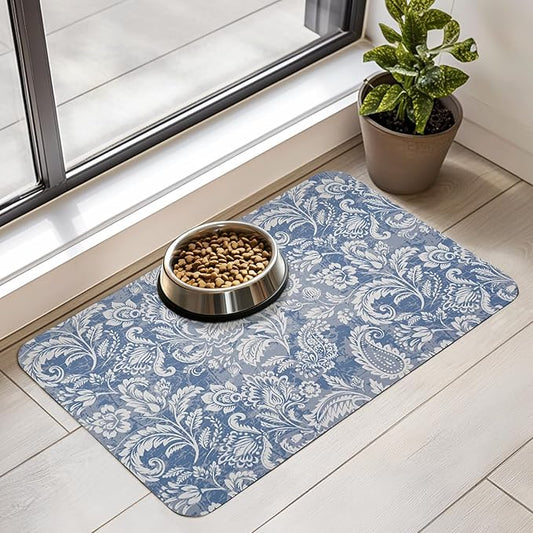 Dog Food Mat for Floors Waterproof Pet Placemat Cat Feeding Bowls Mats for Food and Water, Eco-Friendly Dog Accessories Diatomite Pets Supplies 17" X 30"