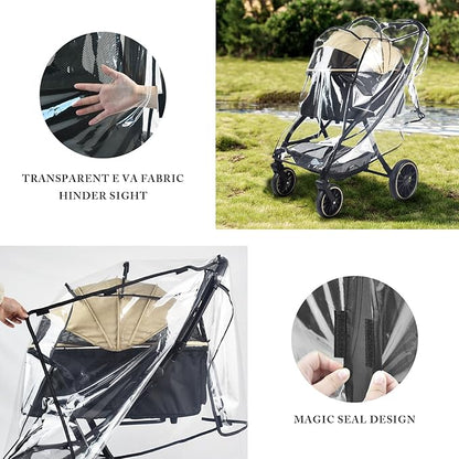 Universal Dog/Cat Stroller Rain Cover, EVA Transparent Waterproof Windproof Snowproof Cover, Pet Stroller Rain Cover for Outdoor, Pet Supplies