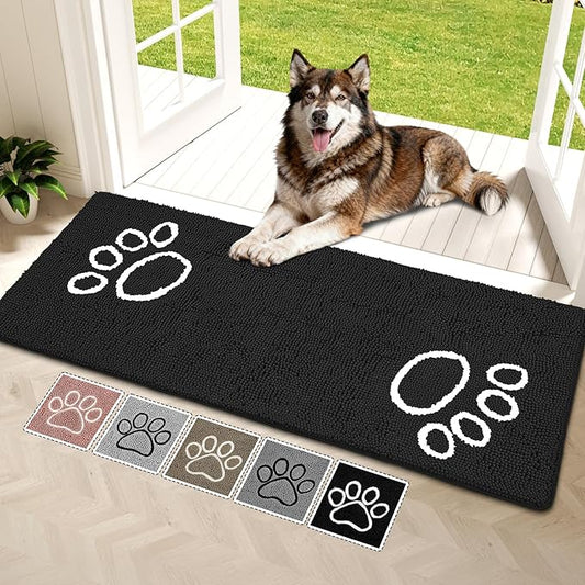 Bcoimo Super Absorbent Dog Door Mat, 60"*24" Anti Slip Mat for Muddy Paws, Pet Rugs for Dirty Paws Washable That Absorbs Moisture and Dirt, for Dog Cage and Pet Resting Carpet