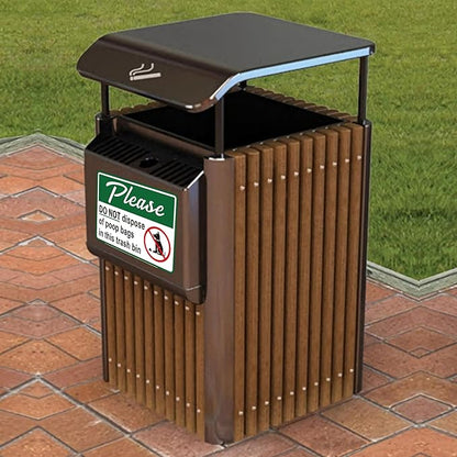 2PCS Please Do Not Dispose Poop Bags in This Trash Bin Stickers, Self-Adhesive Weatherproof Vinyl Do not Throw Dog Poop Bag in The Trash Sign, Trash Can Stickers for Home，House，Yard，Restaurant