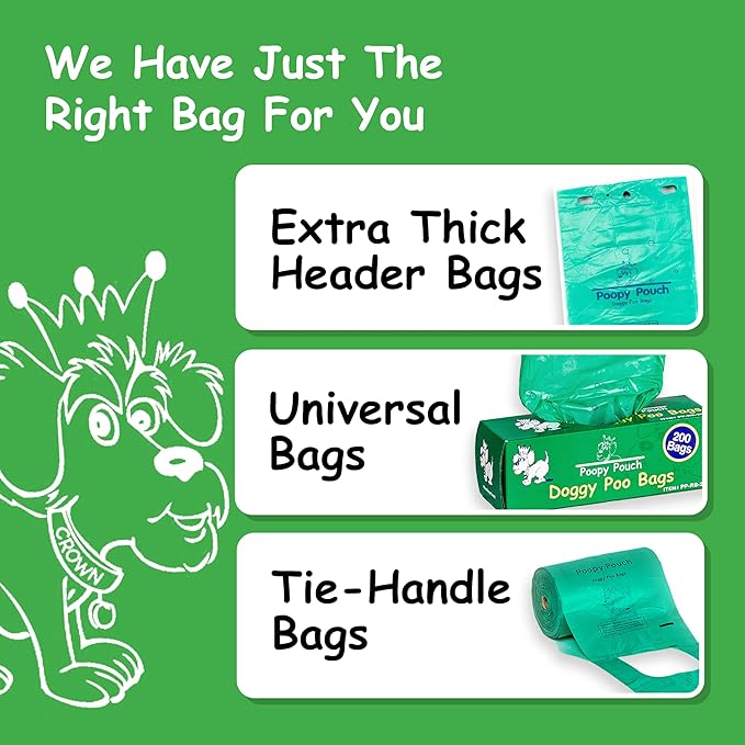 Header Pet Waste Station Bags - 2,400pcs of 8" x 13" Hanging Dog Waste Station Bags - Light, Durable, & Opaque Design - Single-Pull & Easily Disposable Refills