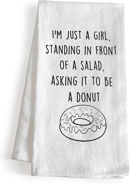 MAINEVENT I'm Just A Girl Standing in Front of A Salad Funny Dish Towel 18x24 Inch