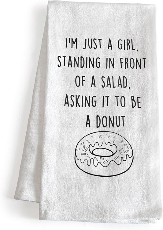 MAINEVENT I'm Just A Girl Standing in Front of A Salad Funny Dish Towel 18x24 Inch