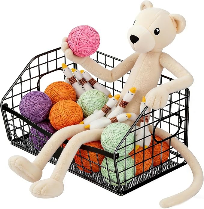Dog Toy Basket, Dog Toy Storage Durable Chew Pet Toy Bin for Pet-Friendly Access Pet Toy Basket with Handles, Foldable