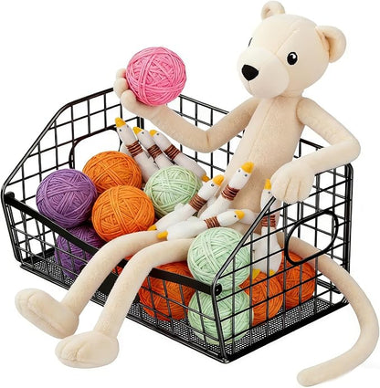 Dog Toy Basket, Dog Toy Storage Durable Chew Pet Toy Bin for Pet-Friendly Access Pet Toy Basket with Handles, Foldable