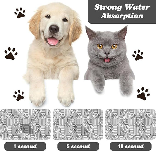 Dog Food Mats for Floors Waterproof, Dog Cat Water Bowl Mats Pet Feeding Absorbent Mat Dog Cat Pet Placemats for Food and Water Bohemia 24 * 32 inch