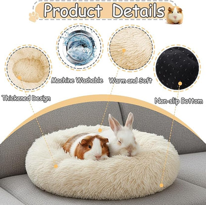 Guinea Pig Beds Hamster Beds Rabbit Hideout Thickened and Warm Winter Guinea Pig Beds for Dwarf Rabbits Chinchillas Hamsters Ferrets Hedgehogs Light Brown