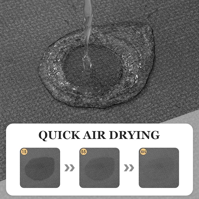 ACCUMTEK Toilet Rugs, Ultra Thin Absorbent Contour Bathroom Rugs for Toilet, Dry Quickly, Machine Washable, Upgrade Backing Non-Slip Bath Mat, Grey/Bordered/U-Shaped 24"x20"