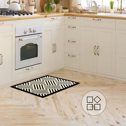 GRANNY SAYS Kitchen Mats for Floor, Kitchen Rugs Non Slip Washable, Runner Rugs for Kitchen Floor, 32" x 20", Stain Resistant Comfort Standing Mat Made of 100% Polypropylene, Black