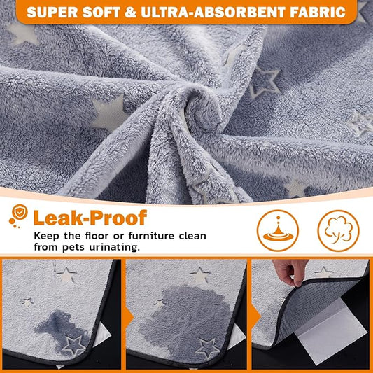 LOOBANI Washable Pee Pads for Dogs, Reusable Pee Pads for Dog Puppy Training Mat Non Slip Whelping Mat for Dog Playpen, Crate, Car, Grey 2 Pack 18 x 24 in