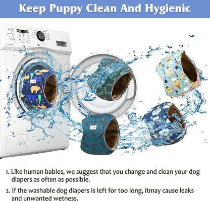 5 Pack Dog Diapers Male, Premium Belly Bands for Dogs, High Absorbing Male Dog Pee Wraps for Doggie in Incontinence or Excitable Urination and Training XS