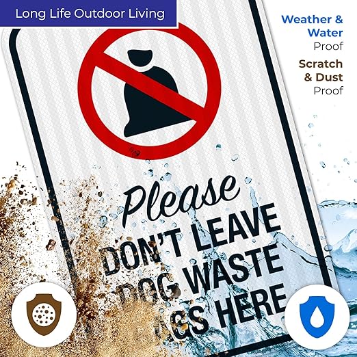 Please Don’t Leave Dog Waste Bags Here 12x18 Inches, 3M EGP Reflective .063 Aluminum, Fade Resistant, Made in USA
