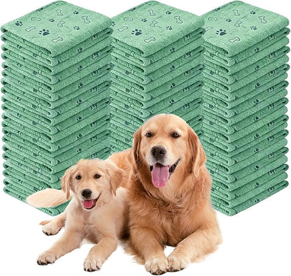 Dog Towels for Drying Dogs Bulk 20 x 40 Inch Quick Drying Pet Bath Towels Colorful Pet Grooming Towel Absorbent Microfiber Towel for Small Medium Large Dog Puppy Cat (Teal, 30)