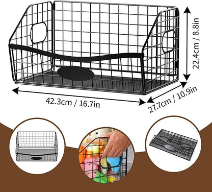 Dog Toy Basket - Durable Chew-Proof Dog Toy Storage Bin with Handles, Foldable Portable Metal Basket Organizer for Pet Toy Holder