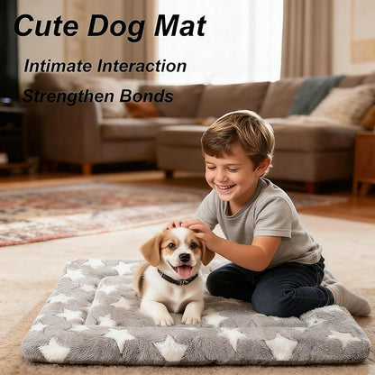 Dog Bed Mat 4 Pcs - Reversible Dog Crate Bed Mats, Soft & Breathable Kennel Pad, Durable Crate Bed for Small Dogs & Cats