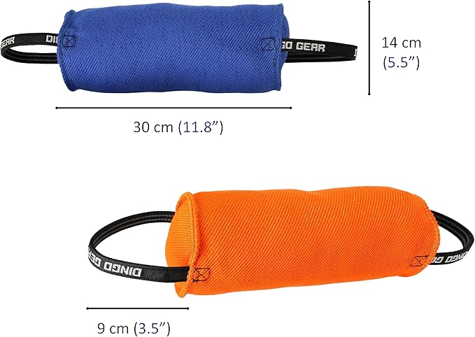 Dingo Gear Dog Tug Toy for Strong Dog, Bite Training, IGP, Fun, French Linen Candy, 12x5,5" Orange Berta S00098