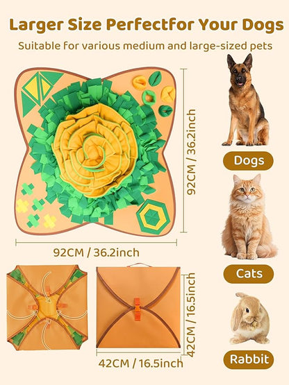 Snuffle Mat for Dogs Large Breed - Interactive Dog Toys for Boredom - Sniff mat - Mental Stimulation - Enrichment Toys- Slow Feed- Washable & Foldable (C)