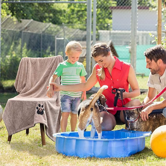 Extra Large Dog Towel Super Absorbent Soft Microfiber Pet Bath Grooming Towels for Drying Dogs and Other Pets (XL-55" * 36", Brown)
