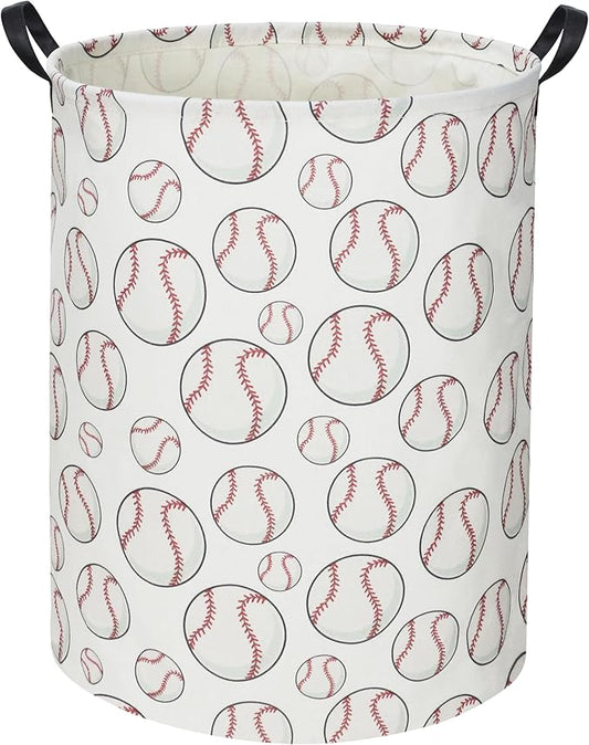 Baseball Kids Laundry Basket Baby Hamper Toy Storage Bin for Boys Room Decor Baby Nursery Hamper Gift Baskets for Bedroom Bathroom(Baseball)