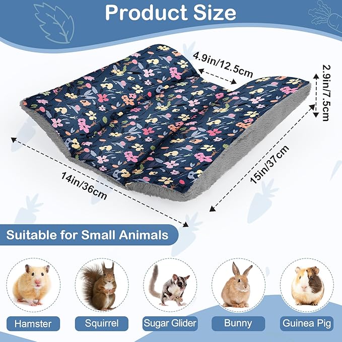 Rabbit Bed 15"X14"Thickened and Soft Bunny Bed Washable Cuddle Cushion Plush Mat Double-Sided Plush Small Pet Flop Mat Cotton Pillow for Rabbit