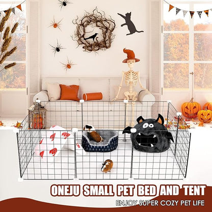 Guinea Pig Hideout - Guinea Pig Bed, Halloween Style Small Pet Hides, Ideal Bed for Small Pets, Bat Shape, Dark Gray