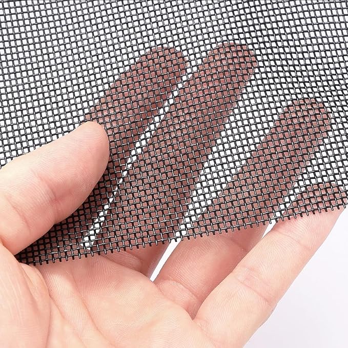 Pet Proof Window Screen Replacement Adjustable Thicken Charcoal Fiberglass Screen Mesh Dog Cat Net for Patio Porch Sliding Door (40"X40")