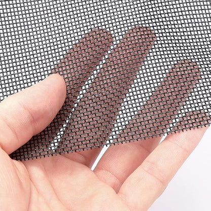Pet Proof Window Screen Replacement Adjustable Thicken Charcoal Fiberglass Screen Mesh Dog Cat Net for Patio Porch Sliding Door (40"X40")