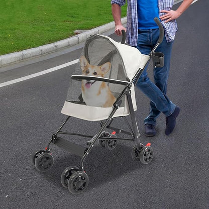 Pet Gear Travel Lite Plus Stroller,Compact Portable Jogger All Terrain Travel Pet Gear, Foldable Lightweight Durable Pet Stroller for Small To Medium Pets Dogs And Cats up to 15 pounds (Gray)
