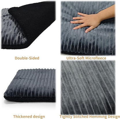 Self-Warming Cat Bed Pad 22 * 16 inch Self-Heating Cat Bed Mat Thermal Blanket for Indoor Cats & Small Dogs Stripes Gray