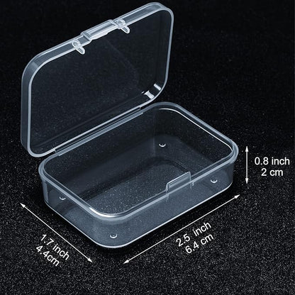 SATINIOR 24 Packs Small Clear Plastic Beads Storage Containers Box with Hinged Lid for Storage of Small Items, Crafts, Jewelry, Hardware(2.5 x 1.7 x 0.8 Inches)
