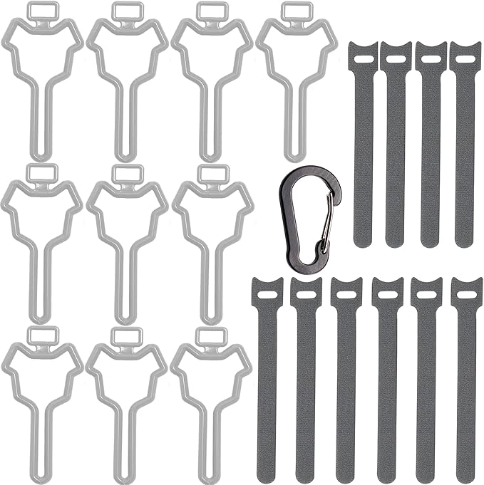 Dog Poop Bag Holder, Waste Bag Holder, Dog Poop Bag Carrier, Hand Free Holder (10 pack, Grey)