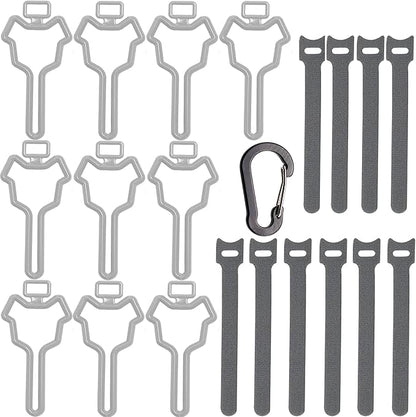 Dog Poop Bag Holder, Waste Bag Holder, Dog Poop Bag Carrier, Hand Free Holder (10 pack, Grey)