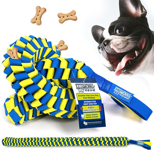Race&Herd KnottyBall Xtreme Snuffle Ball for dogs, Interactive Dog Puzzle Toy for Dogs, Stimulating Dog Toys for Boredom, Treat Puzzle Toys for Dogs Enrichment, Snuffle Treat Dispensing Smart Dog Toys