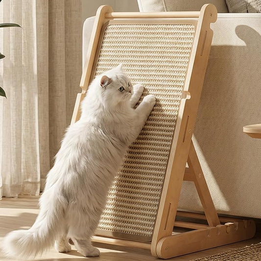 XiaZ Cat Scratcher, 23" Sisal Cats Scratching Board with 5 Adjustable Heights, No Assembly Required, Foldable Cat Scratchers for Indoor Cats and Kittens, Ready to Use