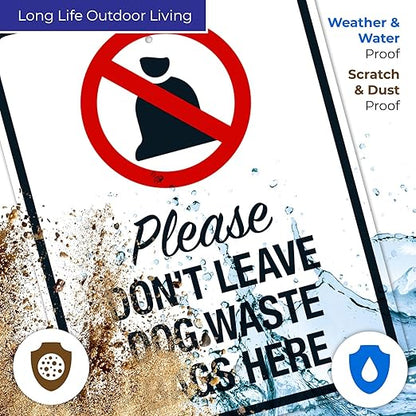 Please Don’t Leave Dog Waste Bags Here 18x24 Inches, Rust Free .063 Aluminum, Fade Resistant, Made in USA