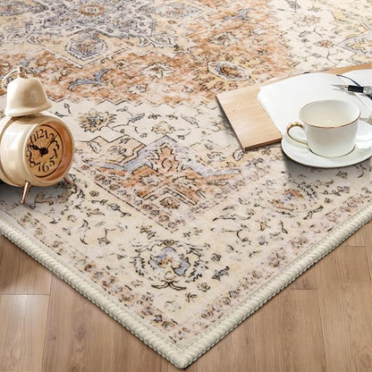 Ciicool Washable Runner Rug, 2x6ft Kitchen Non-Slip Vintage Rugs Carpet Rug Runners for Hallways Bedroom Kitchen Laundry Room Bathroom Decor